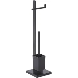 Halter für Toilettenpapier und Bürste ULAPES Metall Schwarz