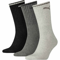 Puma Unisex Sport-Socken, Vorteilspack - Sport Crew Stripe, Tennissocken, Streifen Grau 35-38