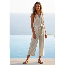 LASCANA Overall (mit Bindegürtel) und Taschen, sommerlicher Jumpsuit, casual-chic beige 38