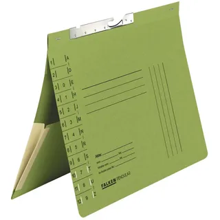 Falken 50er Pack Pendular Pendelhefter. Made in Germany. Aus Recycling-Karton mit Behördenheftung, Schlitzstanzung und Dehntasche für DIN A4, grün, Hefter Blauer Engel