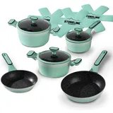 STONELINE STONELINE® Mint Kochgeschirr-Set 11-teilig mit Deckeln, - Türkis