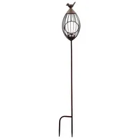 Buri Metall-Gartenstecker Vogelkäfig Windlicht Beetstecker Gartendeko Rostbraun