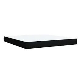 vidaXL Boxspringbett mit Matratze Schwarz 180x200 cm Stoff