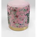 Kare Hocker Cherry Peacock Polyester Ø32 cm Rosa