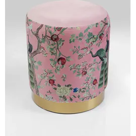 Kare Hocker Cherry Peacock Polyester Ø32 cm Rosa