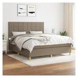 vidaXL Boxspringbett mit Matratze Taupe 180x200 cm Stoff