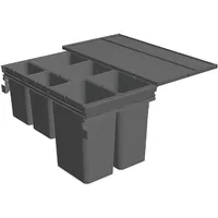 ninka Mülltrennsystem Set eins2fünf 6 Fächer 500 mm Dunkelgrau