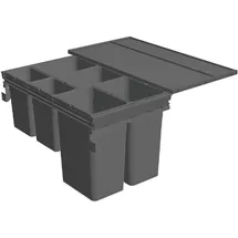 ninka Mülltrennsystem Set eins2fünf 6 Fächer 500 mm Dunkelgrau