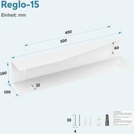 doporro Duschablage ohne Bohren 50 cm, Duschregal Weiß zum Kleben oder Bohren, rostfreier Badezimmer Organizer , Küche, Reglo-15