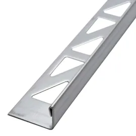 Dalsys Fliesenschiene L-Profil 2,5m x 10mm, Edelstahl Gebürstet Winkelprofil