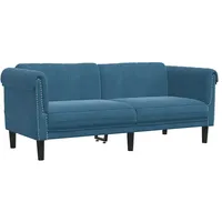 vidaXL Sofa 2-Sitzer Blau Samt