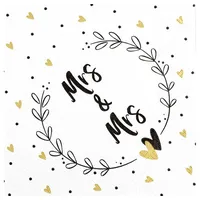 Home fashion Home Fashion®, Mrs&Mrs, Lunch-Servietten aufgefaltetes Maß 33