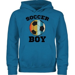 Shirtracer Hoodie Soccer Boy Vintage Kinder Sport Kleidung blau