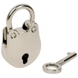 HMF Mini Deko Vorhängeschloss mit Schlüssel, Silber