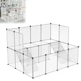 YRHome Freigehege Gittergehege für Kaninchen Hasen Meerschweinchen Gehege Freilauf Hamster Welpengehege Kleintiergehege Hasenstall Laufgitter Kleintierkäfig 26-Platten ohne Türen Weiß