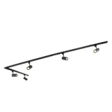 QAZQA Modernes Schienensystem Mit 5 Strahlern Schwarz 1-phasig - Iconic Jeana