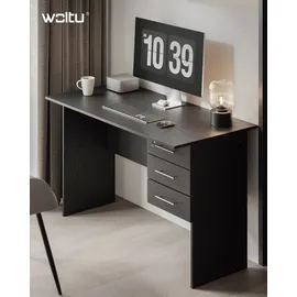 Woltu Schreibtisch 3 Schubladen Schwarz