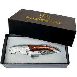 RADOLEO® Kellnermesser PADAUK - Korkenzieher &amp; Weinöffner | Profi Sommeliermesse...