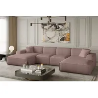 Fun Möbel Wohnlandschaft U-Form CELES XS in Stoff Scala Rose - Rosa