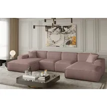 Fun Möbel Wohnlandschaft U-Form CELES XS in Stoff Scala Rose - Rosa