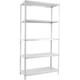 Simonrack Schwerlastregal, Lagerregal, 180x80x40 Metallregal Kellerregal, Biegestelle 75 kg, 5 Fachböden, Weiss - Advantage