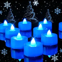 AMAGIC 24 Stück LED Teelichter Flameless Kerzen batteriebetrieben, flackernde Teelichter, Kerzen für Weihnachten Hochzeiten.Blau