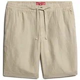 Superdry Herren Leinenshort - Merchant Linen Short, kurze Hose, Leinen, einfarbig Beige 2XL