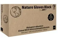 Nature Gloves Nitrilhandschuhe, puderfrei, schwarz 118-108-S , 1 Packung = 100 Stück, Größe S