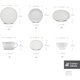 KARACA Elegance Bone Marcelo Kaffeeservice 6-tlg. Gold
