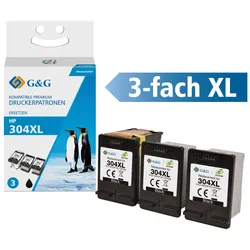 G&G ECOSAVER kompatibel zu HP 304XL/ N9K08AE, 1x Adapter + 3x XL-Tintentanks Sc