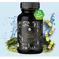 Omega 3 Vegan 1100 mg Premium Omega 3 Algenöl 600 DHA + 300 EPA - 90 Kapseln