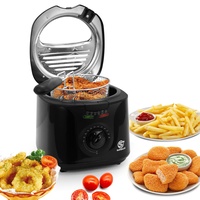 Mini Friteuse 2 Liter Elektrische Fritteuse Fritöse Frittöse mit öl Fryer 1300W