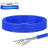 HB-Digital Netzwerkkabel CAT 8 max. 2000 MHz S/FTP AWG22 LSZH blau