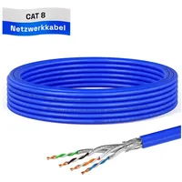 HB-Digital Netzwerkkabel CAT 8 max. 2000 MHz S/FTP AWG22 LSZH blau