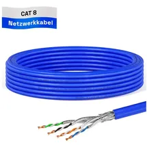 HB-Digital Netzwerkkabel CAT 8 max. 2000 MHz S/FTP AWG22 LSZH blau