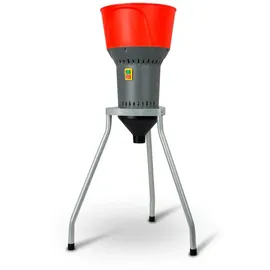 Eberth Elektrische Getreidemühle mit Standfuß, 1300 Watt Elektromotor, 13L Einfülltrichter, 400 kg/h, Schrotmühle mit Edelstahlklinge, fünf Siebe inkl.,