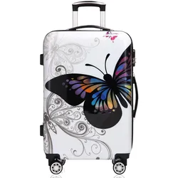 Hartschalenkoffer Rollen 360o Reisekoffer Butterfly Polycarbonat 66L