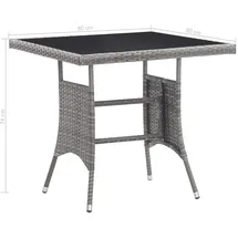 vidaXL Gartentisch 80 x 80 x 74 cm Grau