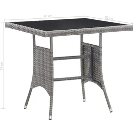 vidaXL Gartentisch 80 x 80 x 74 cm Grau