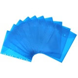 HFP EXXO by HFP 35426 Prospekthülle mit Klappe und Abheftrand, 10 Stück, 310 x 235 mm, transparent blau