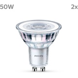 Philips Classic LED GU10 4,6W 390lm 840 klar neutralweiß, nicht dimmbar, Doppelpack, Kaltweiß