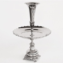 Casa Padrino Luxus Vase Silber - Hotel Dekoration - Barock Blumengefäss - Obstvase Etagere