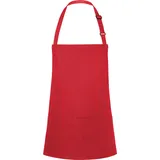 KARLOWSKY Kurze Latzschürze Basic mit Schnalle und Tasche - red - onesize