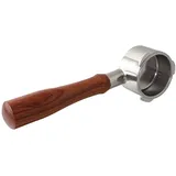 CAPFEI Bodenloser Siebträger 51mm für Casabrews CM5418/Cecotec Power Espresso 20 mit 3 Ohren 4mm Dicke und Holzgriff