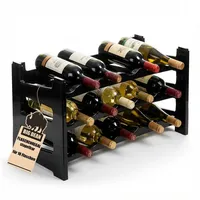BigDean Weinregal 60 x 34 x 30 cm Schwarz