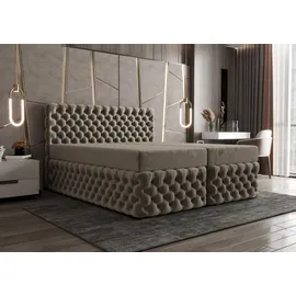 b&b home Boxspringbett Figo2 140x200 cm – mit Bettkasten - Beige