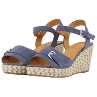 Tom Tailor Damen Sandalen mit Keilabsatz, blau, Uni, Gr. 37