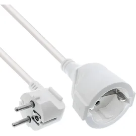 InLine Strom-Verlängerung Schutzkontakt Stecker gewinkelt / Buchse, weiß, 16400U