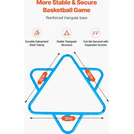 Vevor Basketballkorb Blau 4-Korb 180 x 150 cm