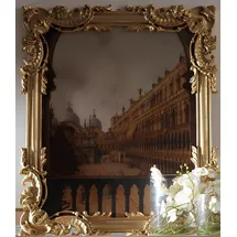 boiserie italia Wandspiegel 120 x 100 cm Braun/Gold